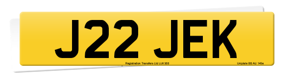 Registration number J22 JEK